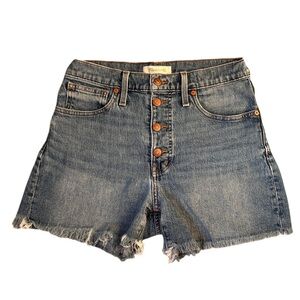 Madewell Distressed High Rise Jean Shorts - Size 27 - 3.5” Inseam